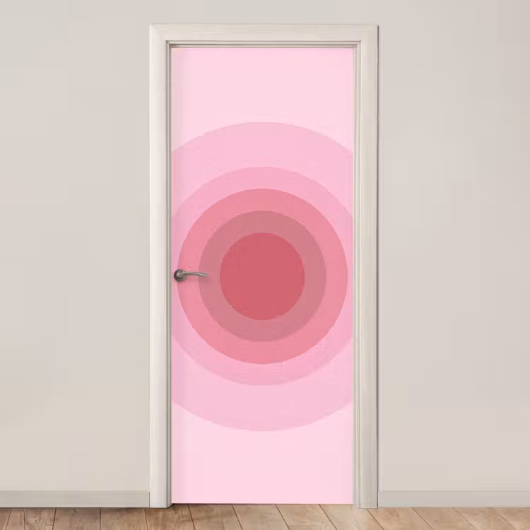 Deursticker - Patroon - Cirkels - Abstract - Roze - Modern — 1