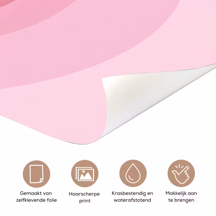 Deursticker - Patroon - Cirkels - Abstract - Roze - Modern — 3