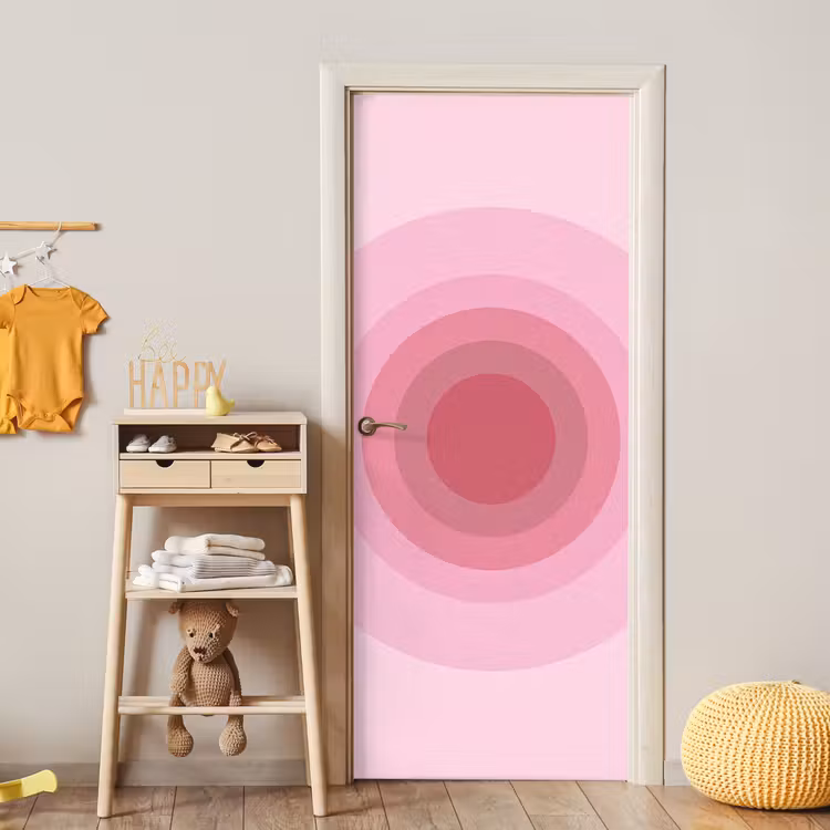 Deursticker - Patroon - Cirkels - Abstract - Roze - Modern — 6