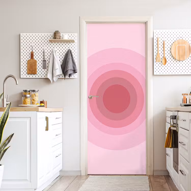 Deursticker - Patroon - Cirkels - Abstract - Roze - Modern — 7