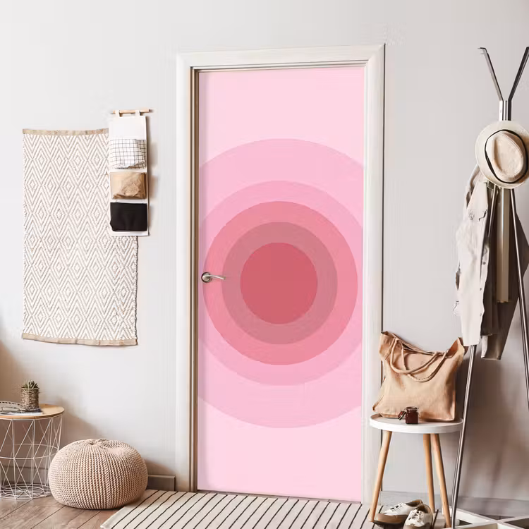 Deursticker - Patroon - Cirkels - Abstract - Roze - Modern — 8