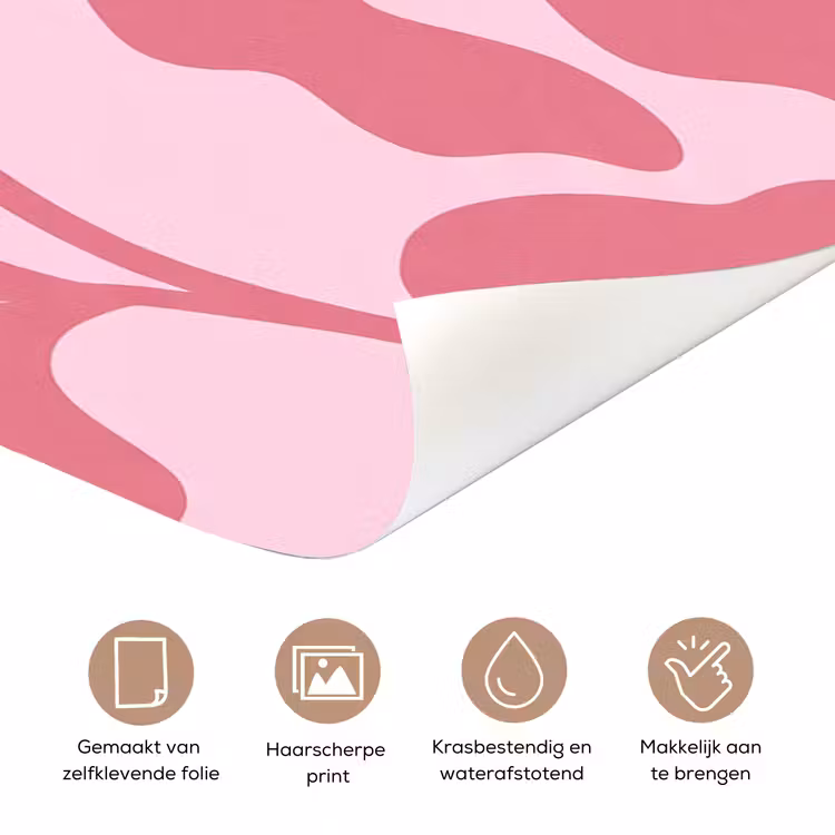 Deursticker - Planten - Organisch - Abstract - Modern - Roze — 3