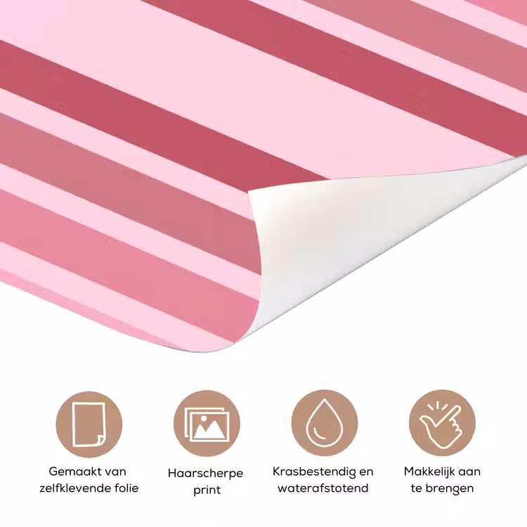 Deursticker - Regenboog - Roze - Abstract - Modern - Minimalistisch — 3