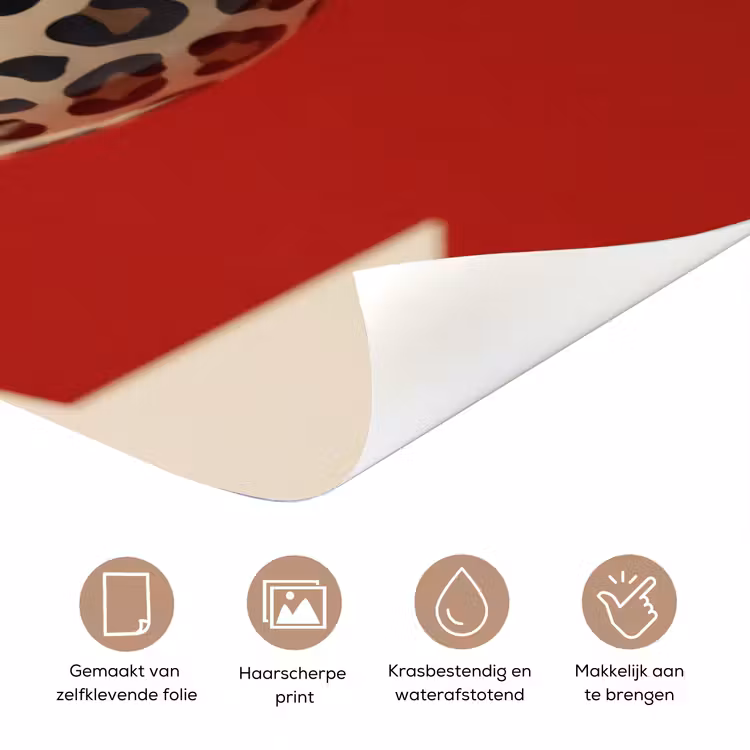 Deursticker - Spel - Dierenprint - Nummer 8 - Modern - Rood — 3