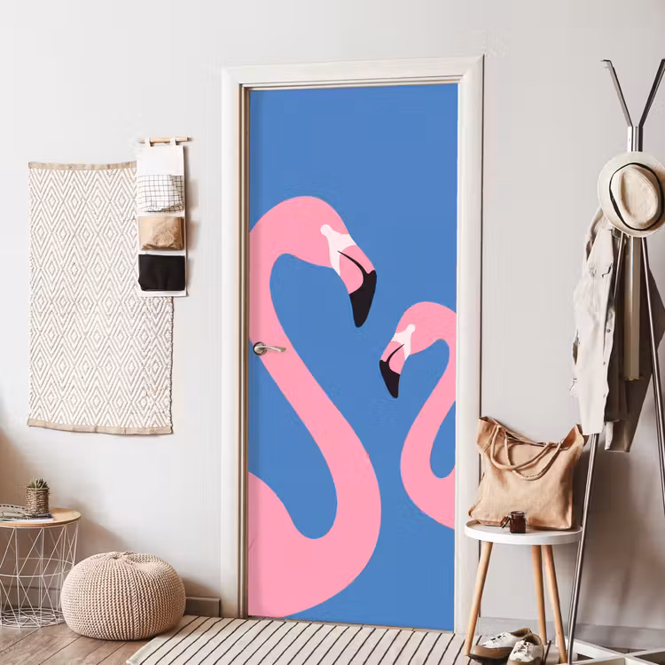 Deursticker - Vogel - Paar - Dieren - Modern - Roze — 8