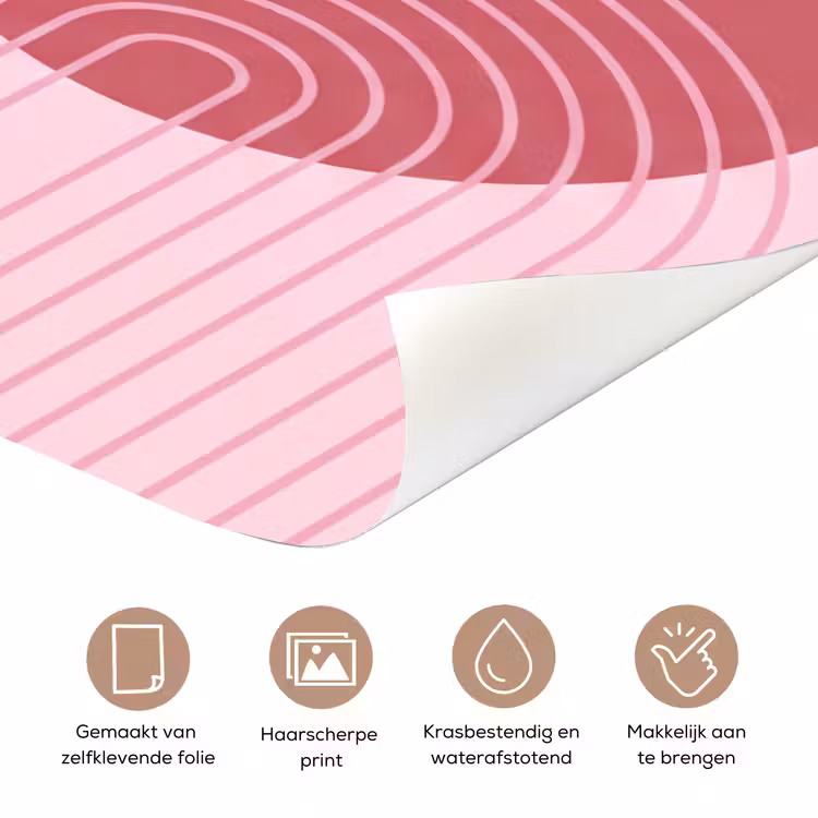 Deursticker - Vormen - Lijnen - Minimalistisch - Roze — 3