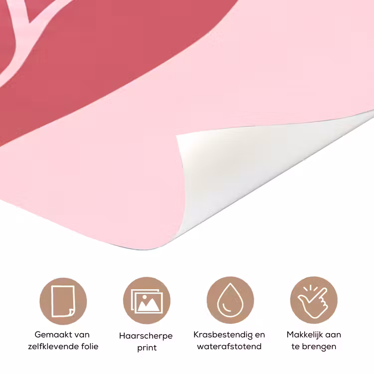 Deursticker - Vrouw - Silhouet - Abstract - Modern - Roze — 3