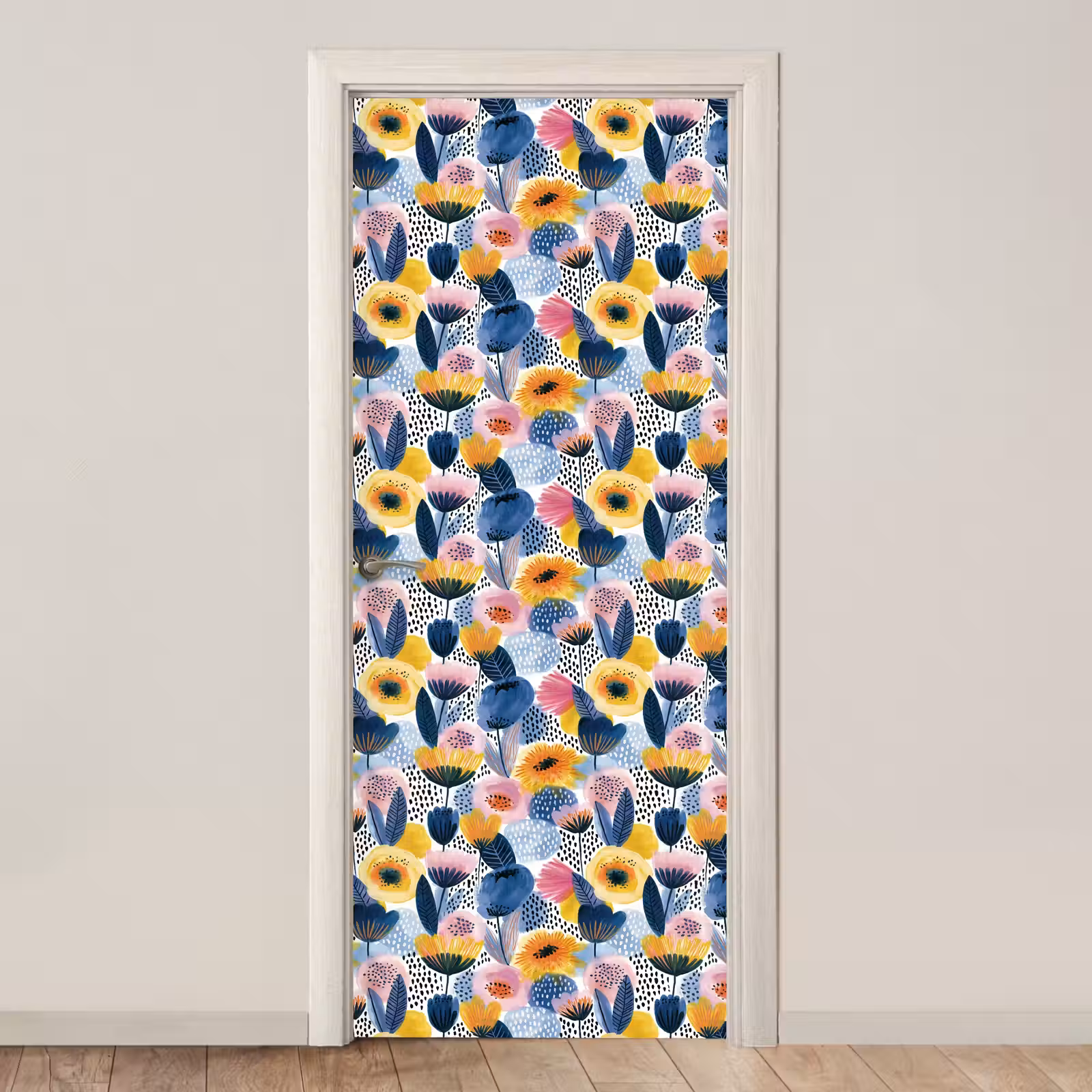 Deursticker met naam - Creatief - Patroon - Kleurrijk — 1