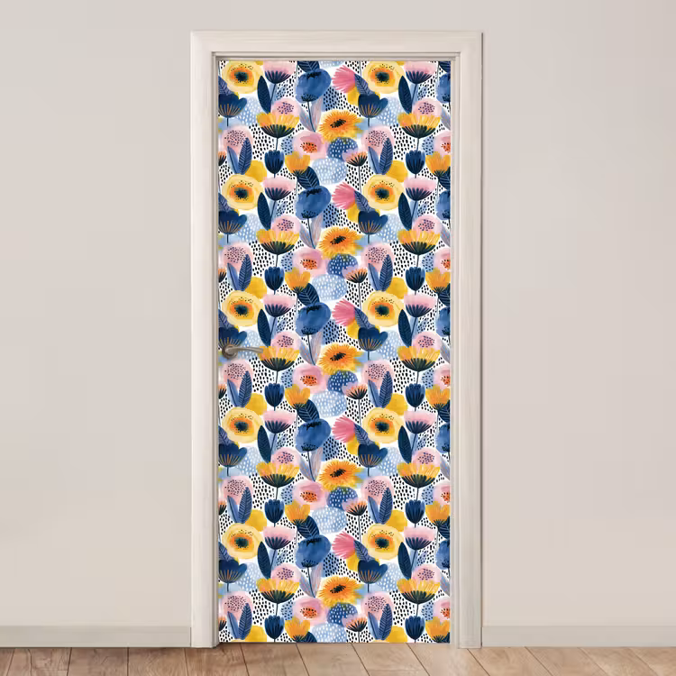 Deursticker met naam - Creatief - Patroon - Kleurrijk — 1