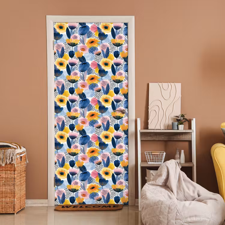 Deursticker met naam - Creatief - Patroon - Kleurrijk — 2