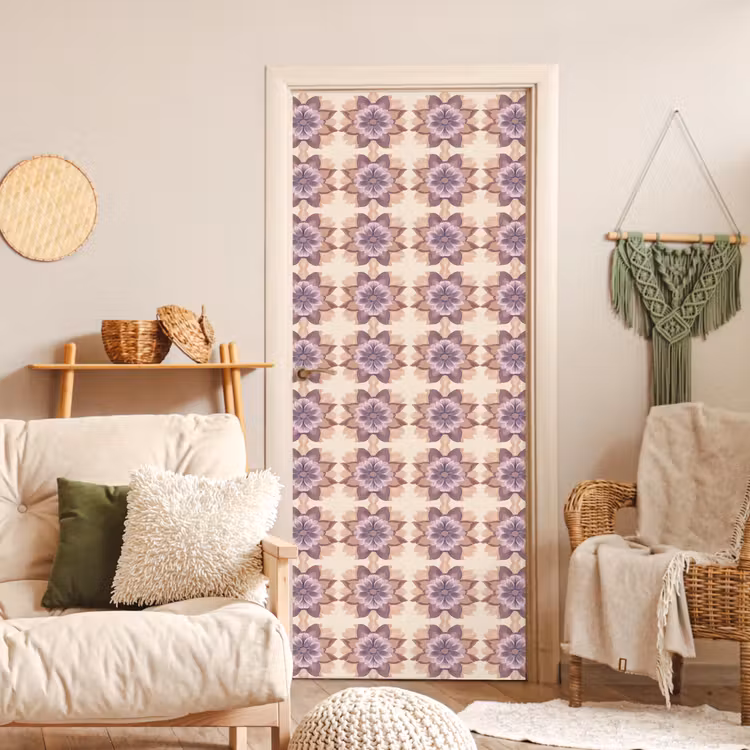 Deursticker met naam - Klassiek - Patroon - Paars — 4