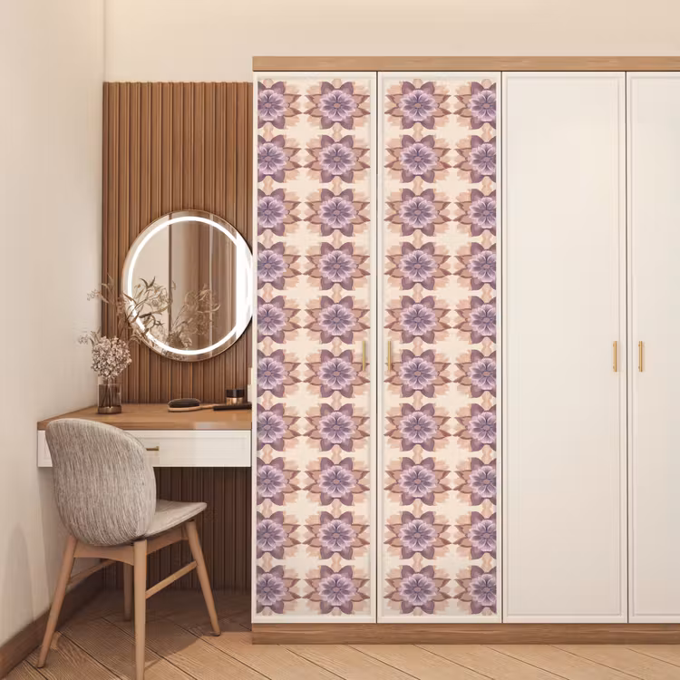 Deursticker met naam - Klassiek - Patroon - Paars — 5