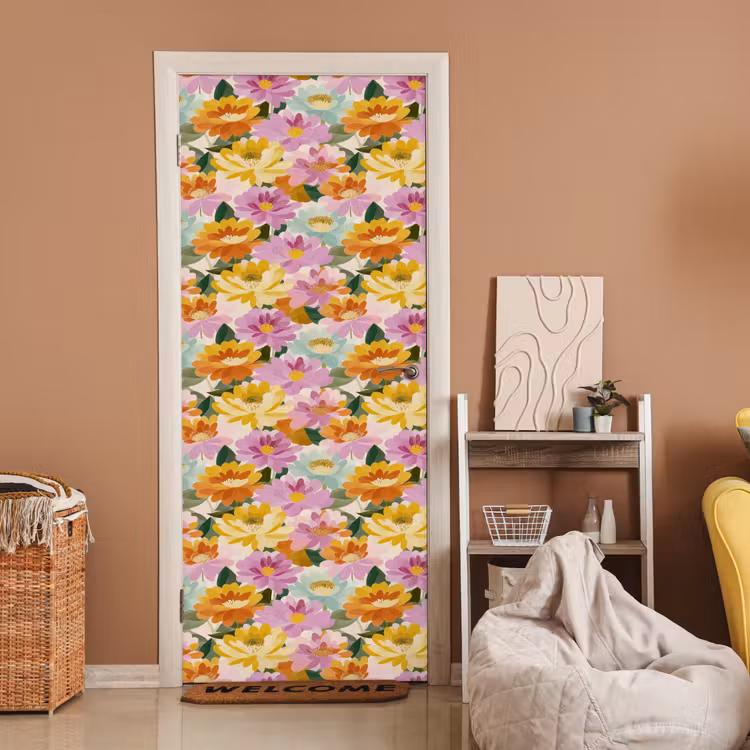 Deursticker met naam - Lelies - Aquarel - Pastel — 2