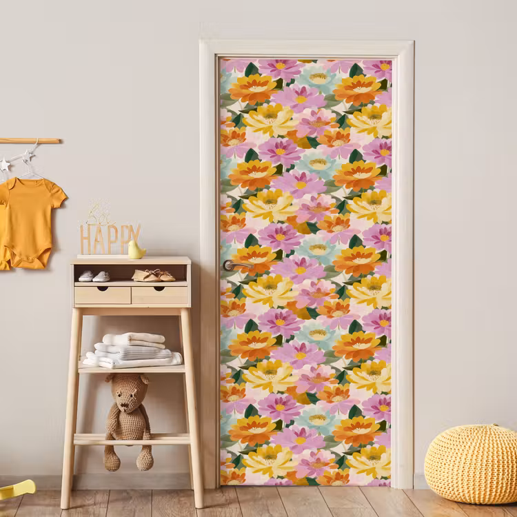 Deursticker met naam - Lelies - Aquarel - Pastel — 6