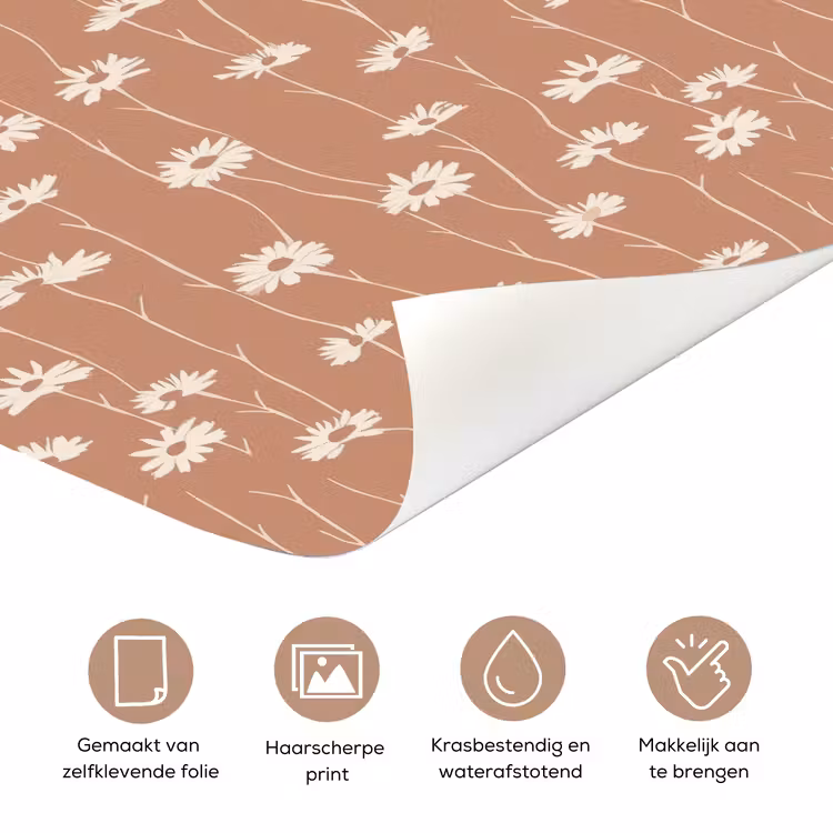 Deursticker met naam - Madeliefjes - Subtiel - Terracotta — 3