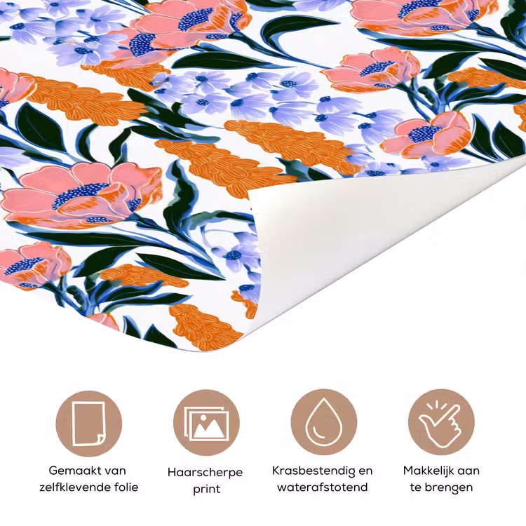 Deursticker met naam - Patroon - Aquarel - Kleurrijk — 3