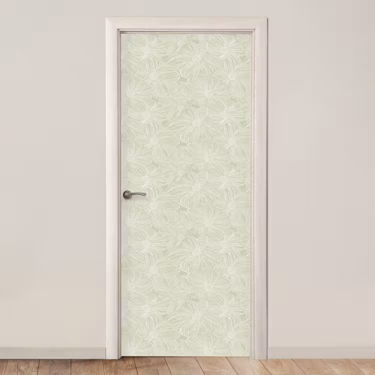 Deursticker met naam - Sereen - Bloemen - Groen — 1