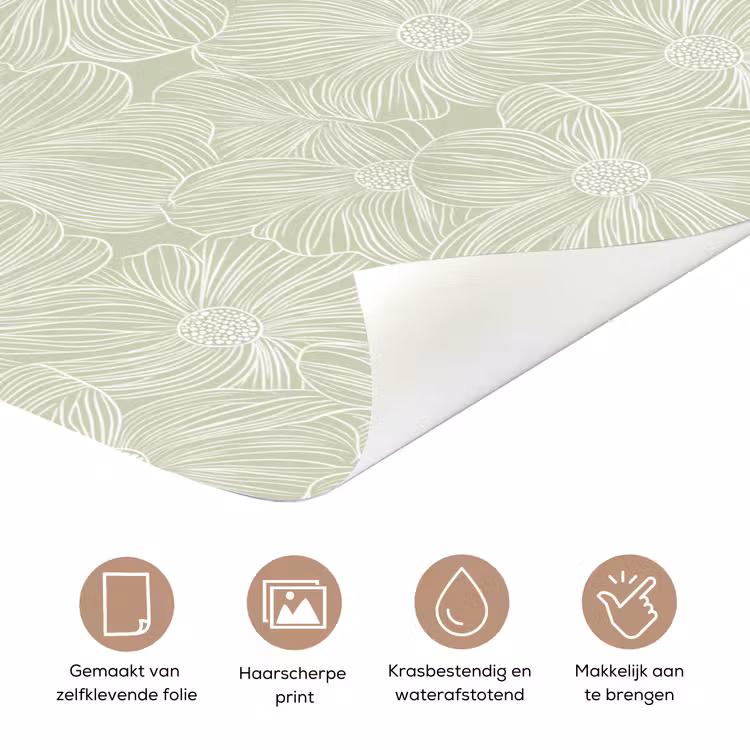 Deursticker met naam - Sereen - Bloemen - Groen — 3