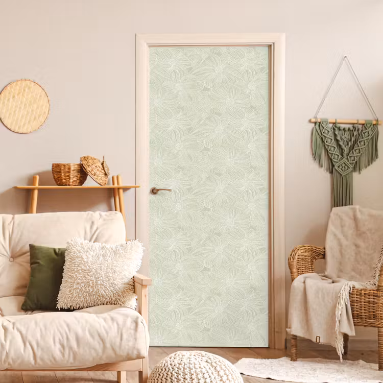 Deursticker met naam - Sereen - Bloemen - Groen — 4