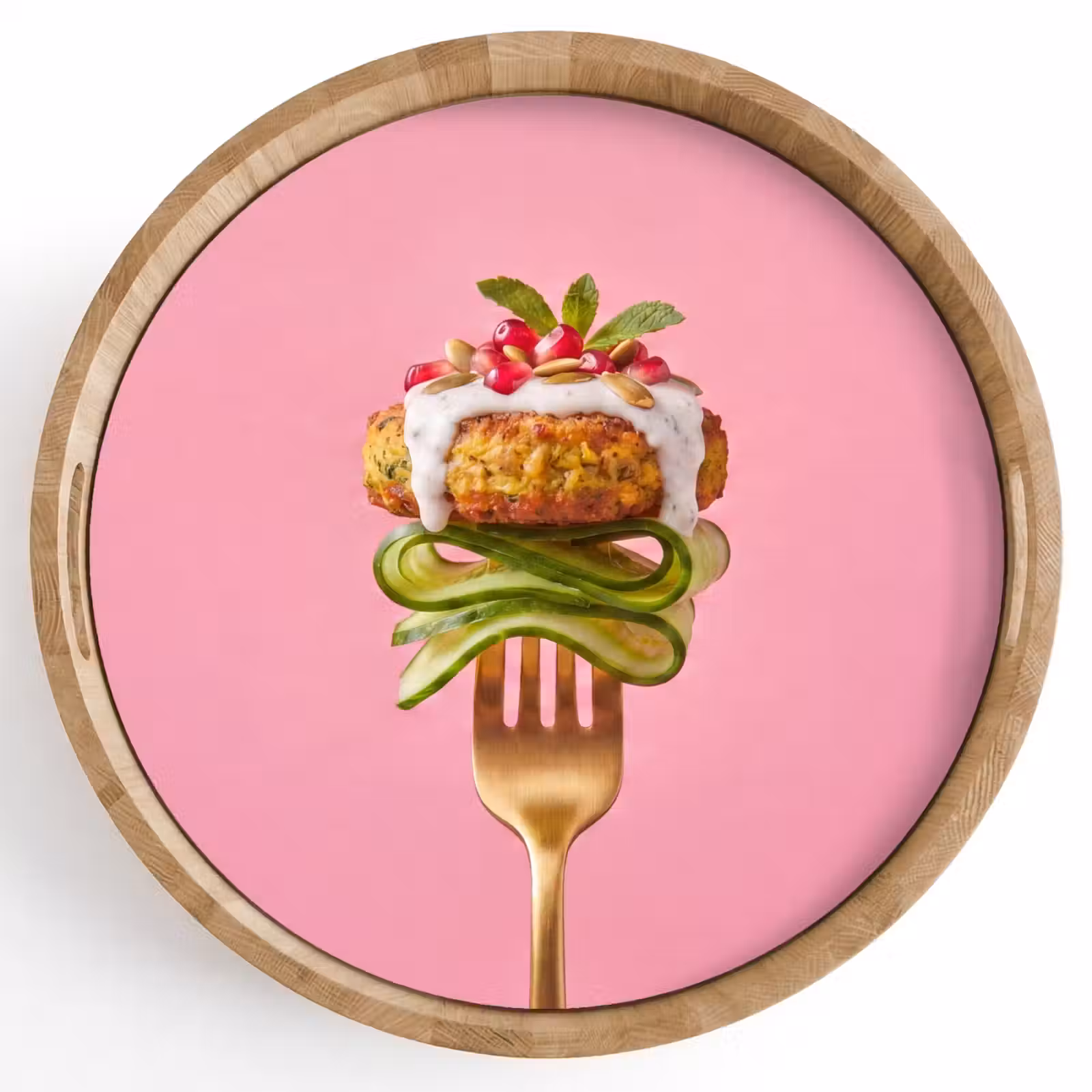 Dienblad - Eten - Vork - Roze — 1