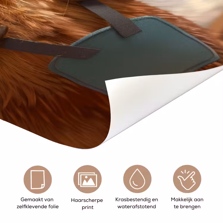 Deursticker met naam - Bever - Bouwhelm - Bruin — 3
