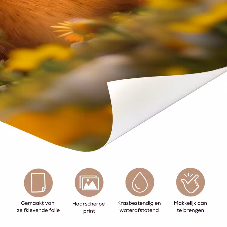 Deursticker met naam - Bever - Bouwhelm - Geel — 3