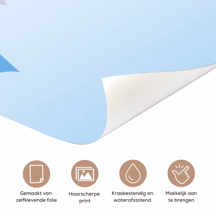 Deursticker met naam - Cartoon - Raket - Blauw — 3