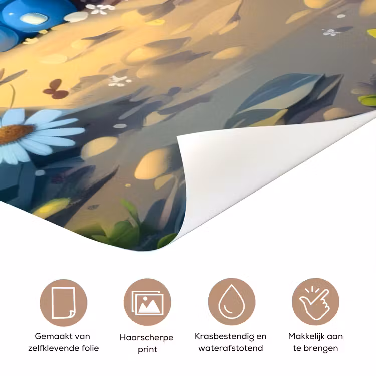 Deursticker met naam - Dinosaurus - Bos - Blauw — 3