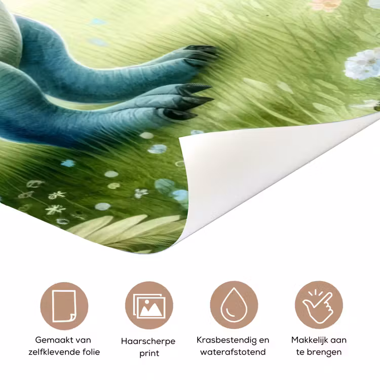 Deursticker met naam - Dinosaurus - Regenboog - Kleurrijk — 3