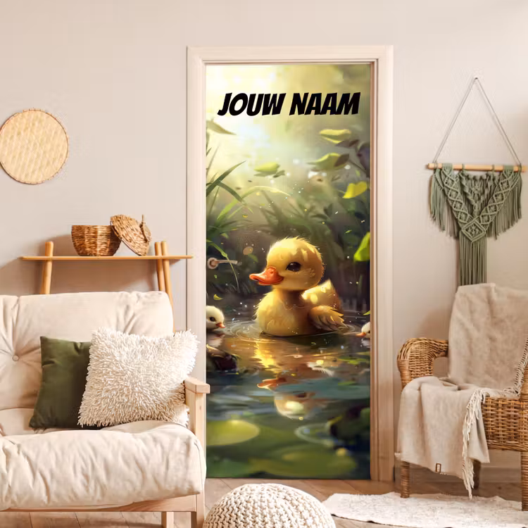 Deursticker met naam - Eendje - Water - Geel — 4