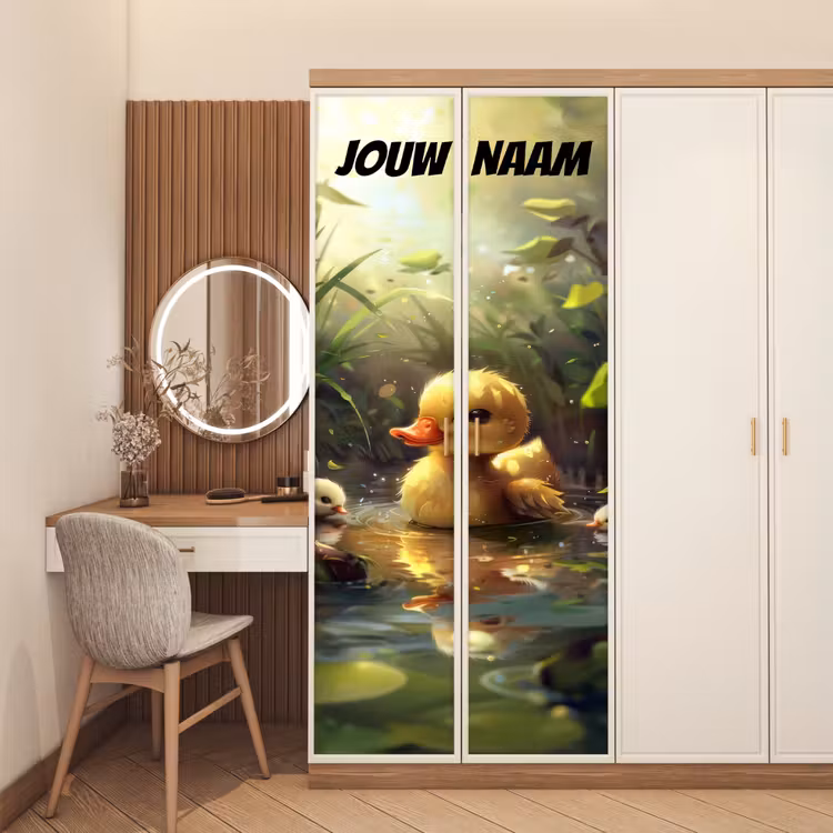 Deursticker met naam - Eendje - Water - Geel — 5