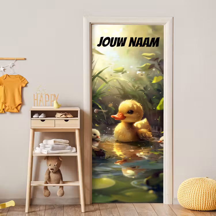 Deursticker met naam - Eendje - Water - Geel — 6