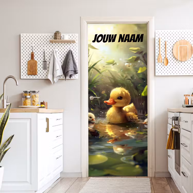 Deursticker met naam - Eendje - Water - Geel — 7