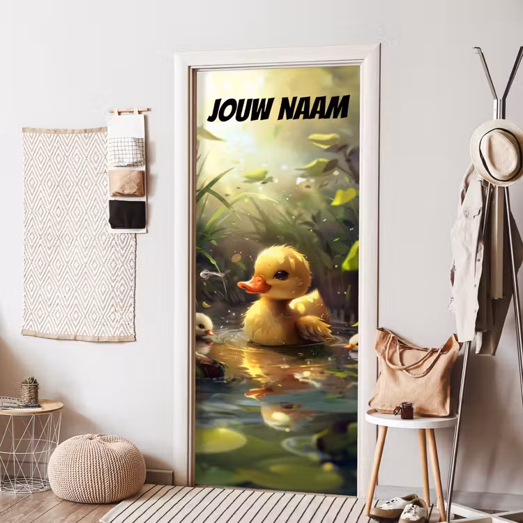 Deursticker met naam - Eendje - Water - Geel — 8