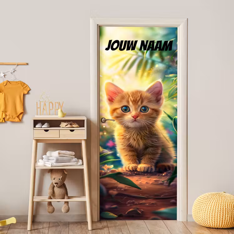 Deursticker met naam - Kitten - Natuur - Zonnig — 6