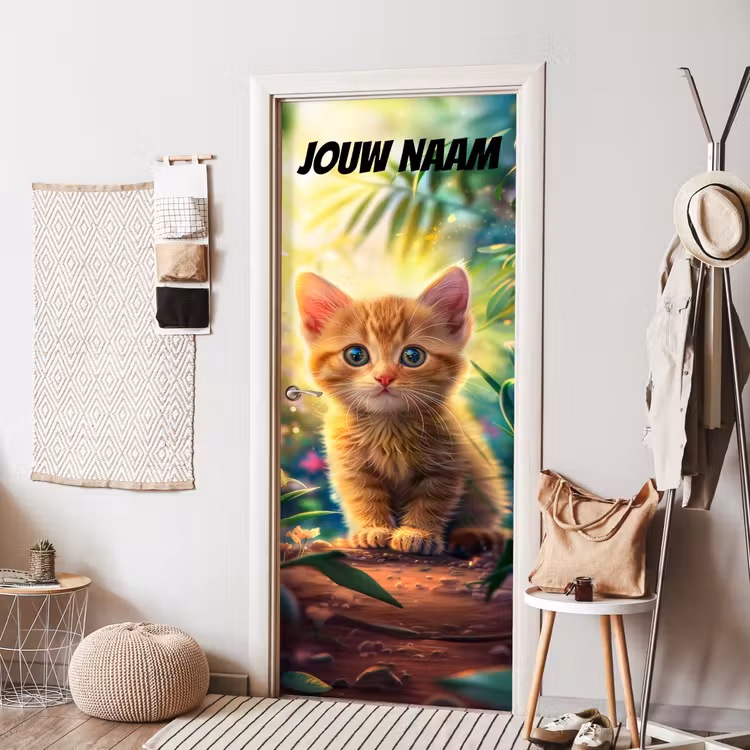 Deursticker met naam - Kitten - Natuur - Zonnig — 8