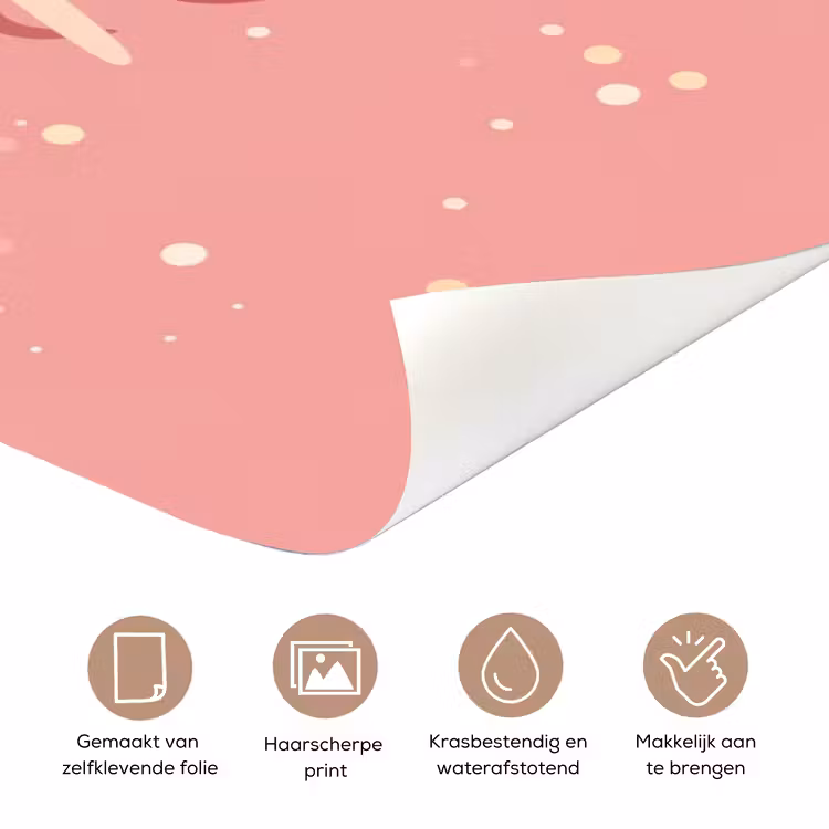 Deursticker met naam - Kwal - Illustratie - Roze — 3