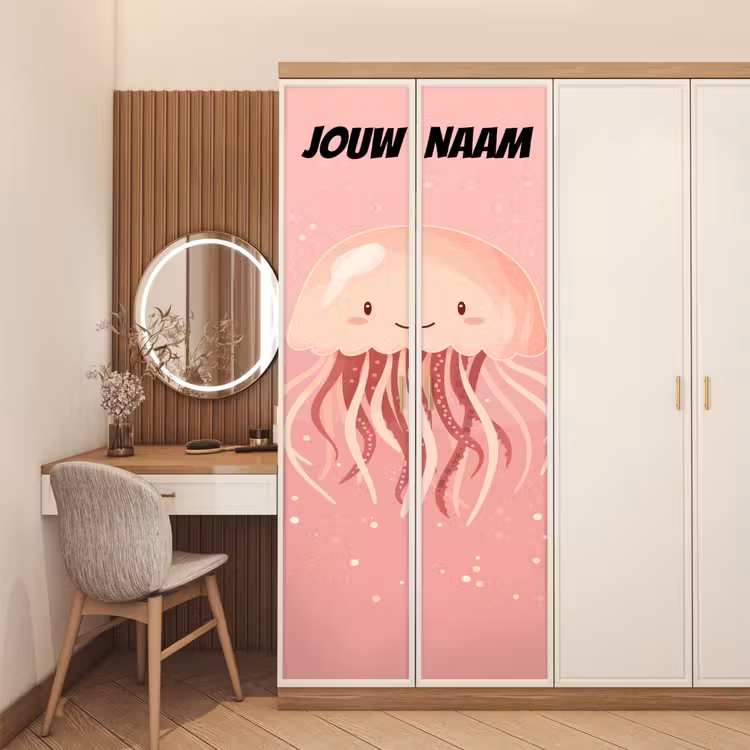 Deursticker met naam - Kwal - Illustratie - Roze — 5