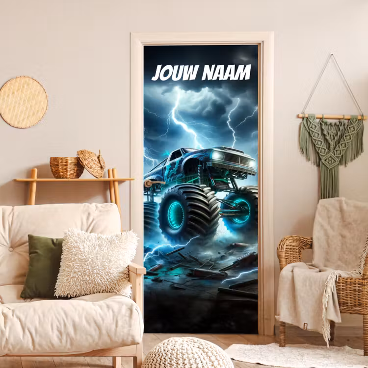 Deursticker met naam - Monstertruck - Bliksem - Storm — 4