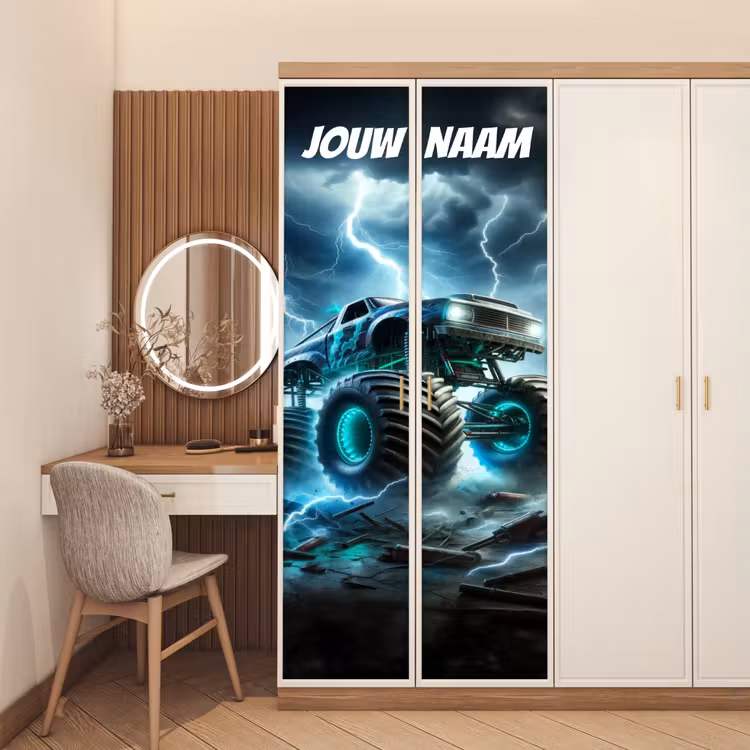 Deursticker met naam - Monstertruck - Bliksem - Storm — 5