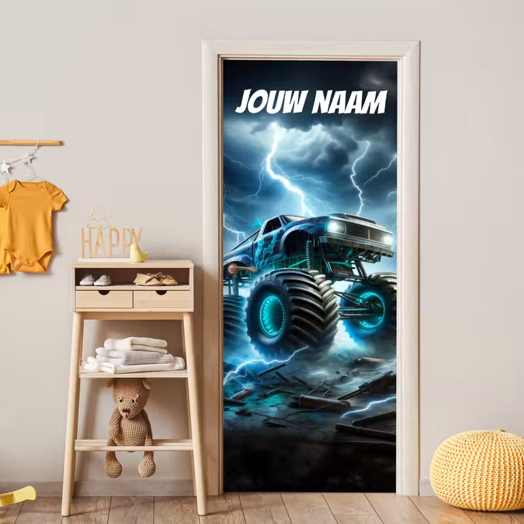 Deursticker met naam - Monstertruck - Bliksem - Storm — 6