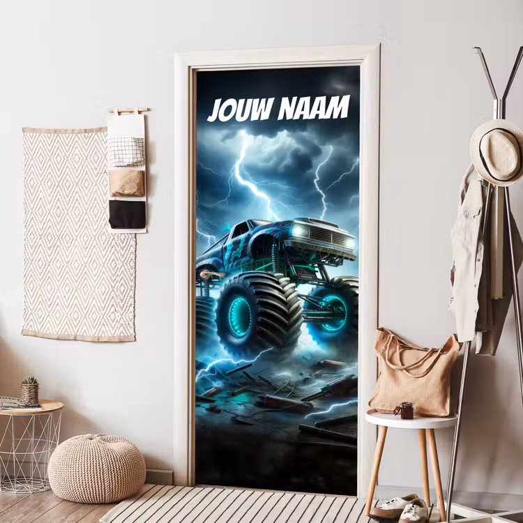Deursticker met naam - Monstertruck - Bliksem - Storm — 8