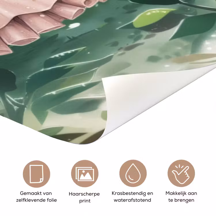 Deursticker met naam - Sprookje - Meisje - Bloemen — 3