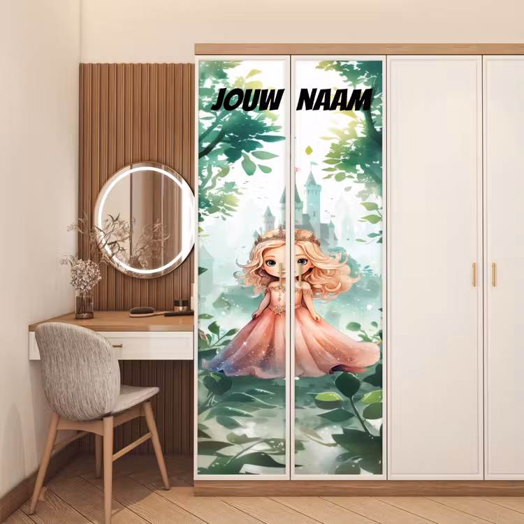 Deursticker met naam - Sprookjes - Prinsesje - Kroon — 5