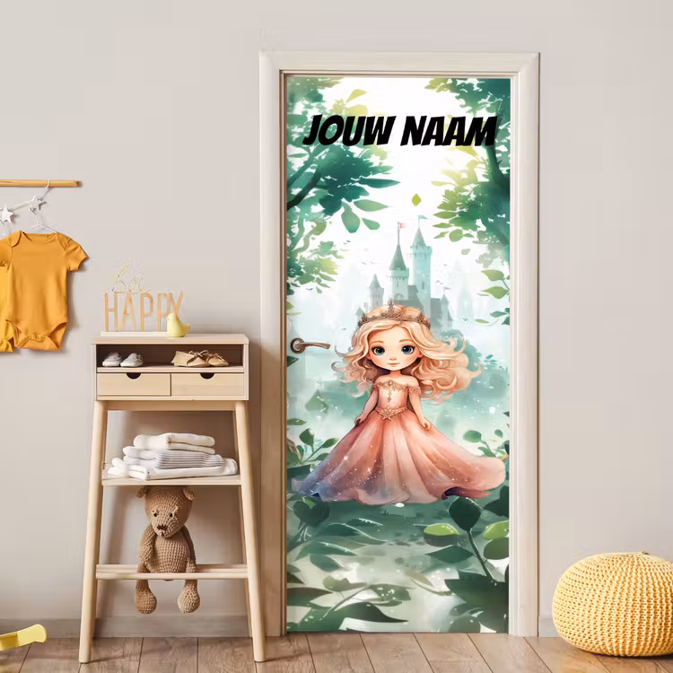 Deursticker met naam - Sprookjes - Prinsesje - Kroon — 6