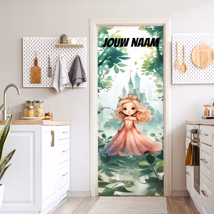 Deursticker met naam - Sprookjes - Prinsesje - Kroon — 7