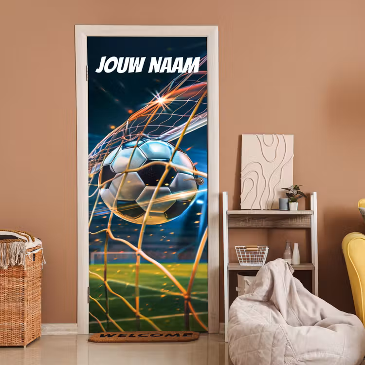 Deursticker met naam - Voetbal - Doel - Snelheid — 2