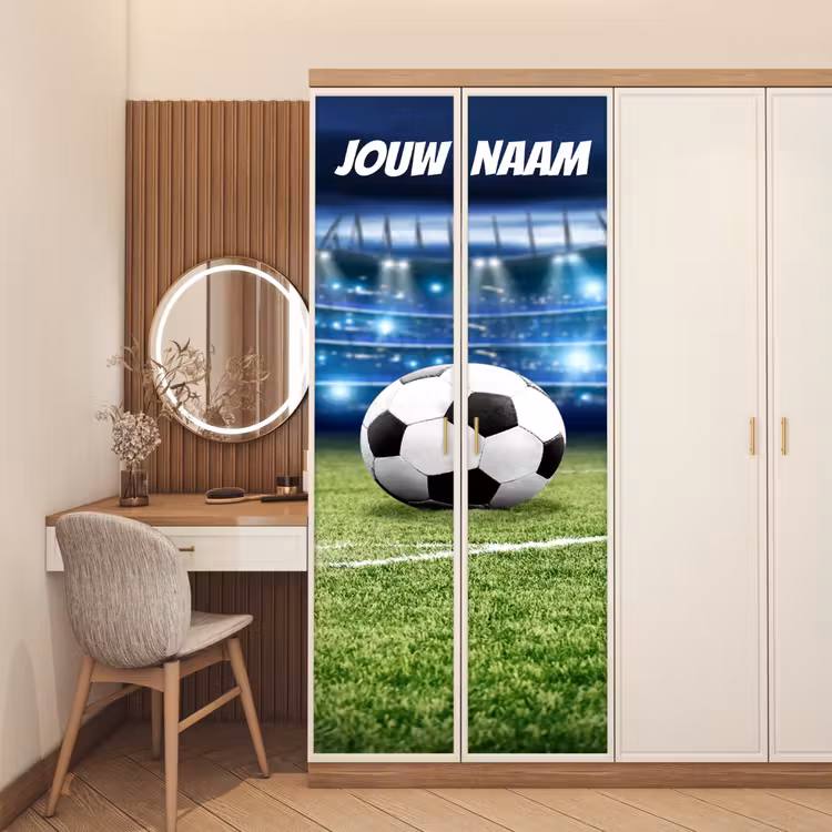 Deursticker met naam - Voetbal- Grasveld - Stadion — 5