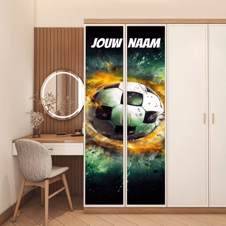 Deursticker met naam - Voetbal - Vlammen - Explosief — 5