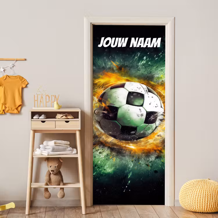 Deursticker met naam - Voetbal - Vlammen - Explosief — 6